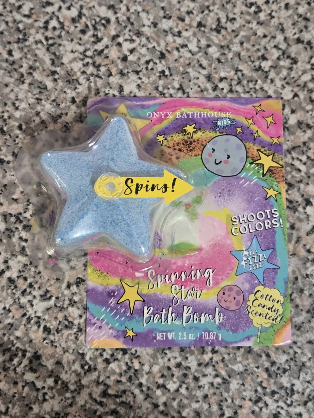 Kids Blue Spinning Star Bath Bomb - Cotton Candy Scent (BUNDLE ONLY)